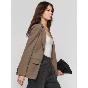 reformation catrina blazer mushroom officewear tan size medium